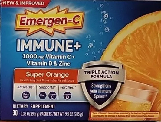 Emergen-C Immune + Vit. C, D & Zinc Super ORANGE, EXP: 10/25