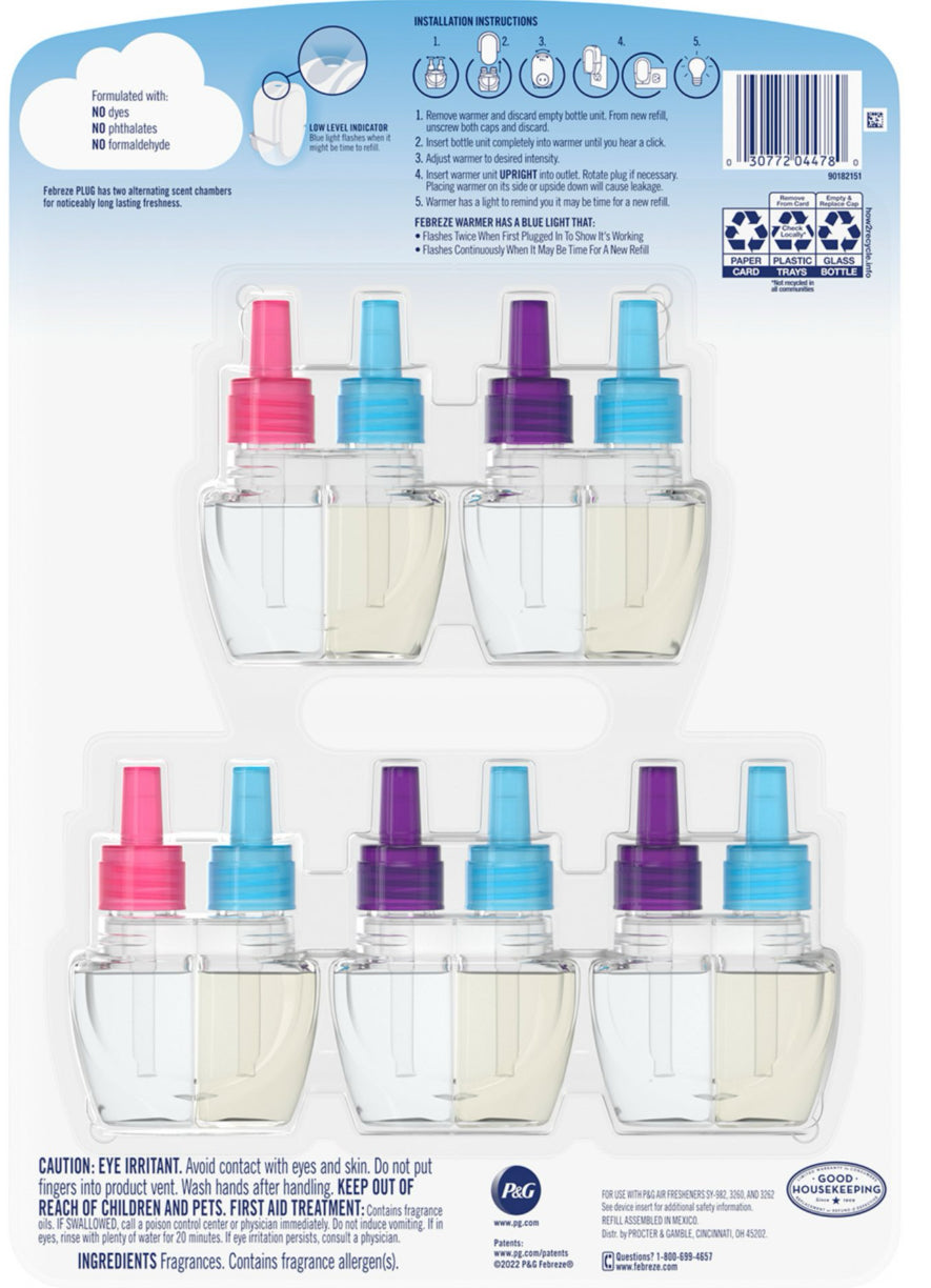 Febreze Odor-Fighting Fade Defy PLUG Air Freshener Refills, Mediterranean