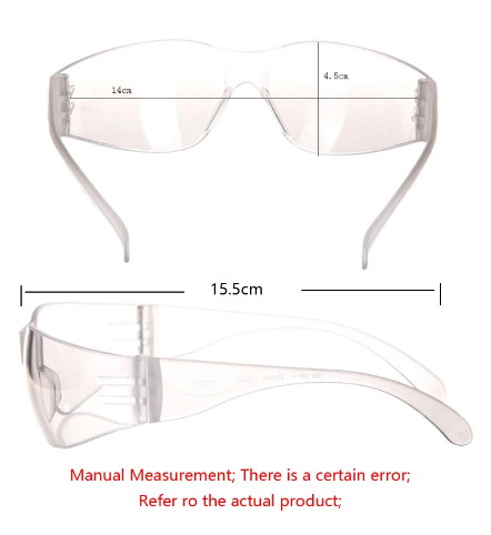 3M 11228 Antisalpicaduras químicas Seguridad Economía Lente transparente Protección para los ojos Trabajo Llamativo a prueba de arena