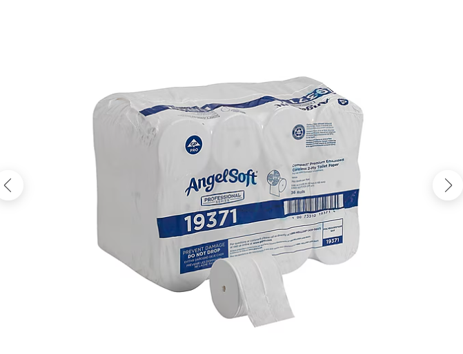 Angel Soft Professional Series Compact Coreless Toilet Paper, 2-Ply, White, 750 Sheets/Roll, 36 Rolls/Carton