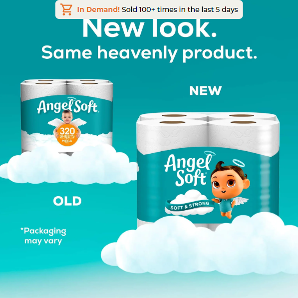 Angel Soft Mega Toilet Paper, 2-Ply, White, 320 Sheets/Roll, 48 Rolls/Pack