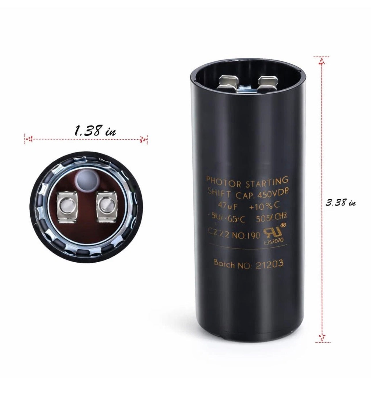 19988A Capacitor Compatible with Genie 1/2Hp Openers, 70 MFD 220 Vac 60 Hz Garag