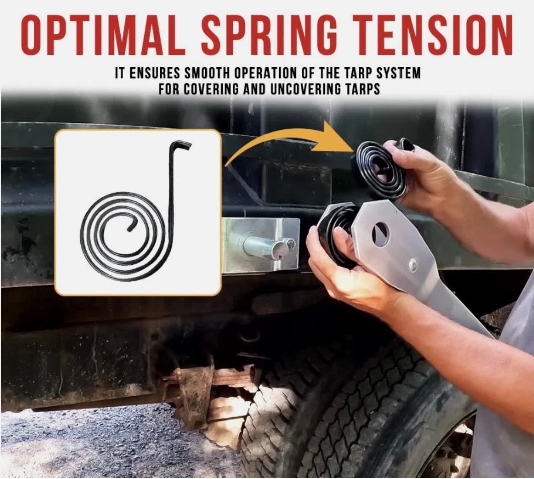 8 Pack Spiral Torsion Spring for Dump Truck Tarp Systems - Universal Design