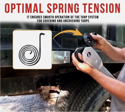 8 Pack Spiral Torsion Spring for Dump Truck Tarp Systems - Universal Design